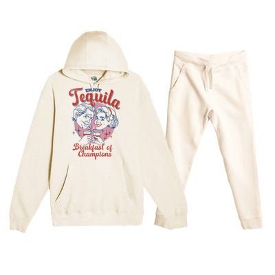 Enjoys Tequila The Breakfasts Of Championss Premium Hooded Sweatsuit Set