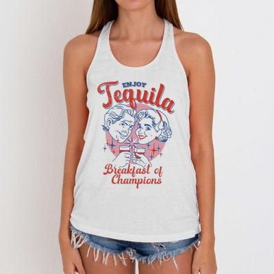 Enjoys Tequila The Breakfasts Of Championss Women's Knotted Racerback Tank