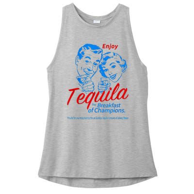 Enjoys Tequila The Breakfasts Of Championss Ladies PosiCharge Tri-Blend Wicking Tank