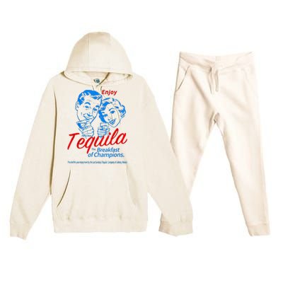 Enjoys Tequila The Breakfasts Of Championss Premium Hooded Sweatsuit Set