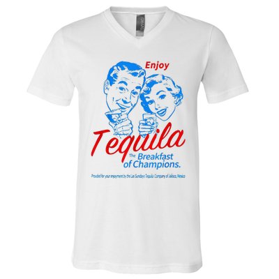 Enjoys Tequila The Breakfasts Of Championss V-Neck T-Shirt