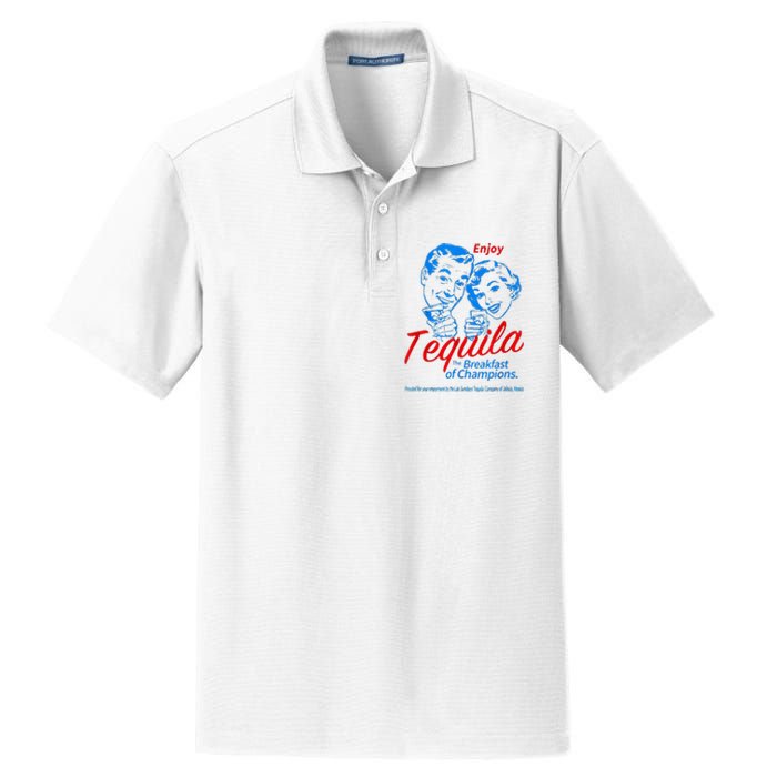 Enjoys Tequila The Breakfasts Of Championss Dry Zone Grid Polo