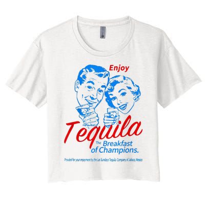 Enjoys Tequila The Breakfasts Of Championss Women's Crop Top Tee