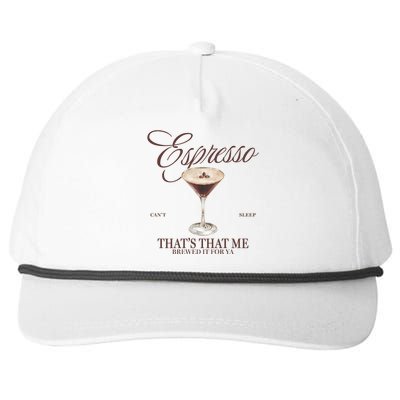 Espresso Thats That Me Cant Sleep Snapback Five-Panel Rope Hat