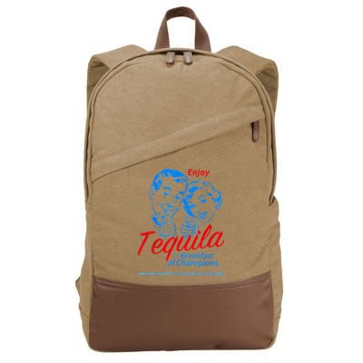 Enjoys Tequila The Breakfasts Of Championss Cotton Canvas Backpack
