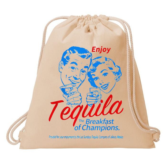 Enjoys Tequila The Breakfasts Of Championss Drawstring Bag