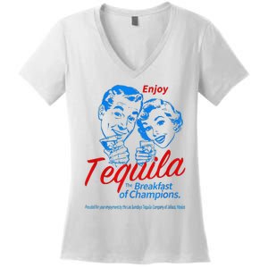 Enjoys Tequila The Breakfasts Of Championss Women's V-Neck T-Shirt