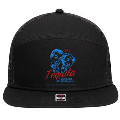 Enjoys Tequila The Breakfasts Of Championss 7 Panel Mesh Trucker Snapback Hat