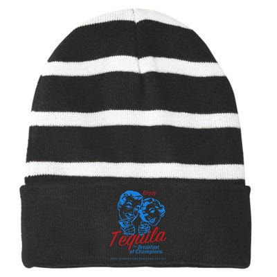 Enjoys Tequila The Breakfasts Of Championss Striped Beanie with Solid Band