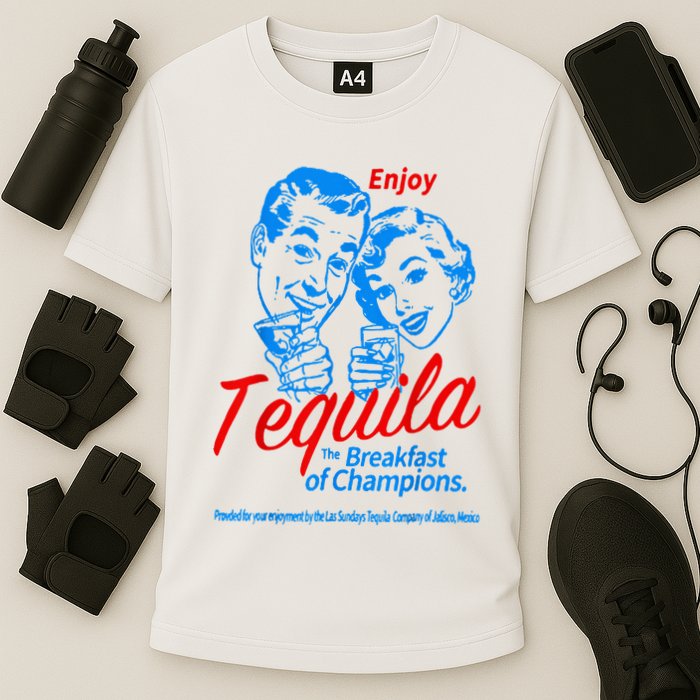 Enjoys Tequila The Breakfasts Of Championss Cooling Performance Crew T-Shirt