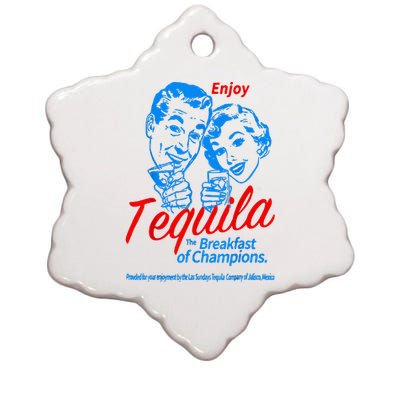 Enjoys Tequila The Breakfasts Of Championss Ceramic Star Ornament