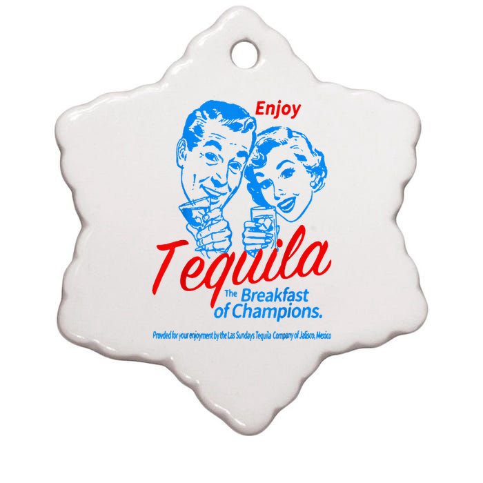 Enjoys Tequila The Breakfasts Of Championss Ceramic Star Ornament