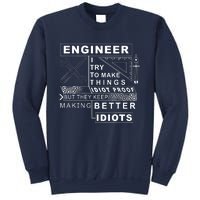 Engineer Try To Make Things Idiot Proof Engineering Design Sweatshirt