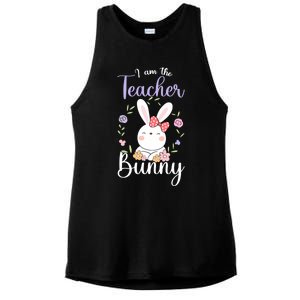 Easter Teachers Teacher Easter Day I'm The Teacher Bunny Cute Gift Ladies PosiCharge Tri-Blend Wicking Tank