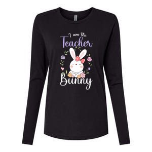 Easter Teachers Teacher Easter Day I'm The Teacher Bunny Cute Gift Womens Cotton Relaxed Long Sleeve T-Shirt