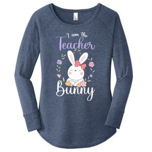 Easter Teachers Teacher Easter Day I'm The Teacher Bunny Cute Gift Women's Perfect Tri Tunic Long Sleeve Shirt