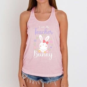 Easter Teachers Teacher Easter Day I'm The Teacher Bunny Cute Gift Women's Knotted Racerback Tank