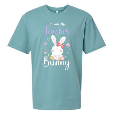 Easter Teachers Teacher Easter Day I'm The Teacher Bunny Cute Gift Sueded Cloud Jersey T-Shirt