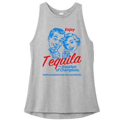 Enjoys Tequila The Breakfasts Of Championss Ladies PosiCharge Tri-Blend Wicking Tank