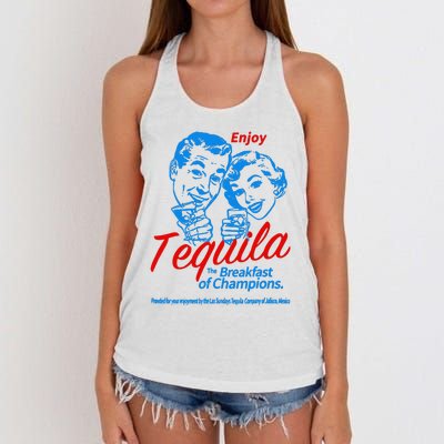 Enjoys Tequila The Breakfasts Of Championss Women's Knotted Racerback Tank