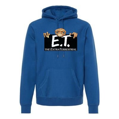 E T Terrestrial Hanging On A Movie Logo Gift Premium Hoodie