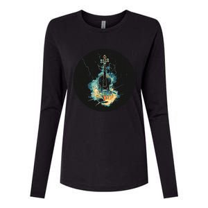 Electric Thunder Violin For Bold Sounds And Violins Lovers Womens Cotton Relaxed Long Sleeve T-Shirt