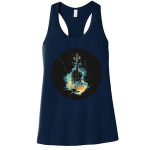 Electric Thunder Violin For Bold Sounds And Violins Lovers Women's Racerback Tank