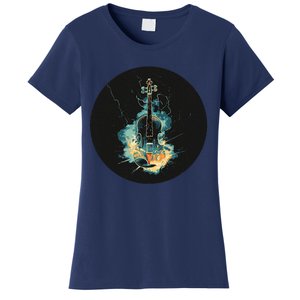 Electric Thunder Violin For Bold Sounds And Violins Lovers Women's T-Shirt