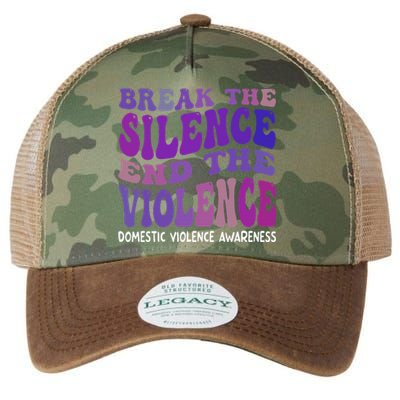 End The Violence Domestic Violence Awareness Groovy Legacy Tie Dye Trucker Hat