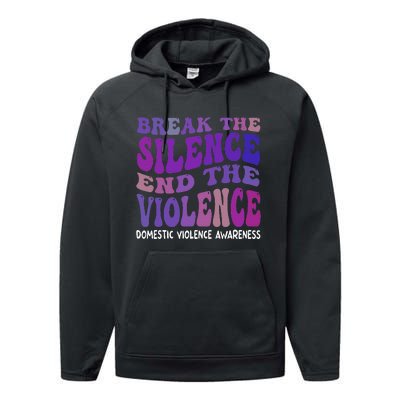 End The Violence Domestic Violence Awareness Groovy Performance Fleece Hoodie