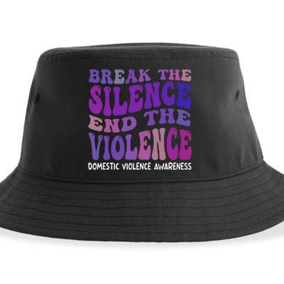 End The Violence Domestic Violence Awareness Groovy Sustainable Bucket Hat