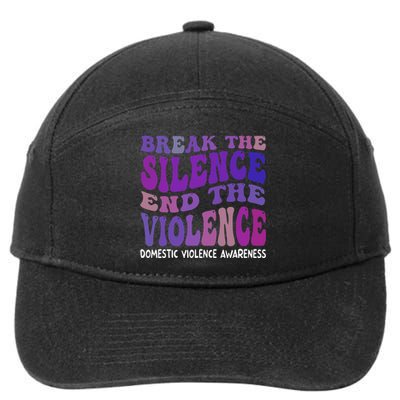 End The Violence Domestic Violence Awareness Groovy 7-Panel Snapback Hat