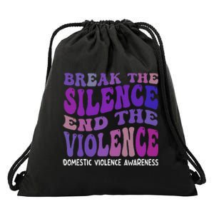 End The Violence Domestic Violence Awareness Groovy Drawstring Bag