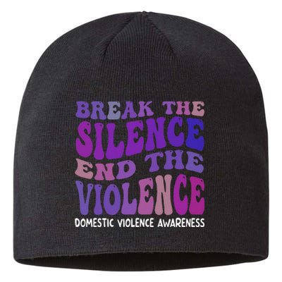 End The Violence Domestic Violence Awareness Groovy Sustainable Beanie