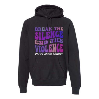 End The Violence Domestic Violence Awareness Groovy Premium Hoodie