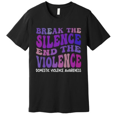 End The Violence Domestic Violence Awareness Groovy Premium T-Shirt