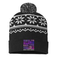 End The Violence Domestic Violence Awareness Groovy USA-Made Snowflake Beanie