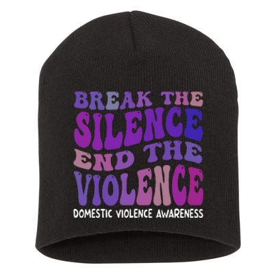 End The Violence Domestic Violence Awareness Groovy Short Acrylic Beanie