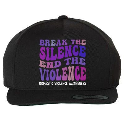 End The Violence Domestic Violence Awareness Groovy Wool Snapback Cap