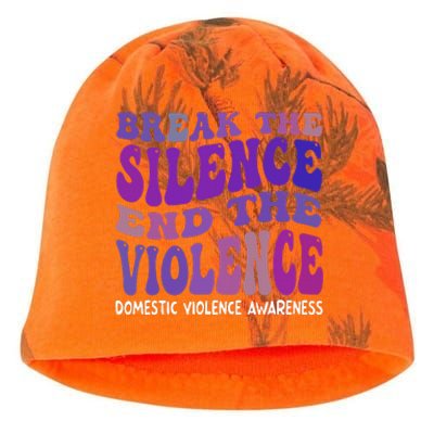 End The Violence Domestic Violence Awareness Groovy Kati - Camo Knit Beanie