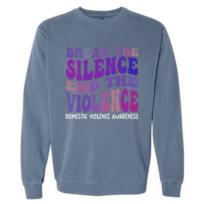 End The Violence Domestic Violence Awareness Groovy Garment-Dyed Sweatshirt