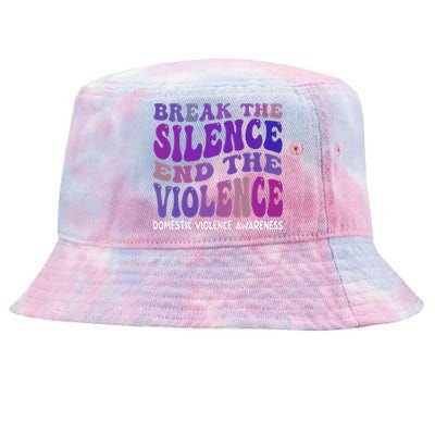 End The Violence Domestic Violence Awareness Groovy Tie-Dyed Bucket Hat