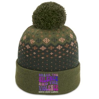 End The Violence Domestic Violence Awareness Groovy The Baniff Cuffed Pom Beanie