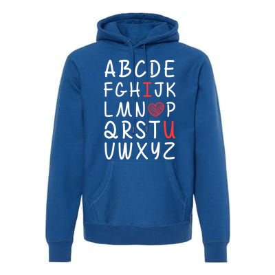 English Teacher Valentines Alphabet Abc I Love You Gift Premium Hoodie