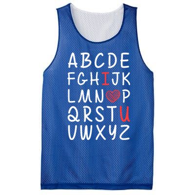 English Teacher Valentines Alphabet Abc I Love You Gift Mesh Reversible Basketball Jersey Tank