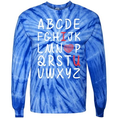 English Teacher Valentines Alphabet Abc I Love You Gift Tie-Dye Long Sleeve Shirt