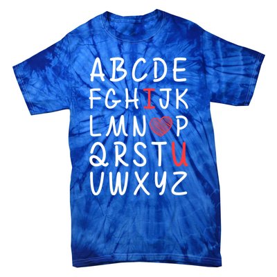 English Teacher Valentines Alphabet Abc I Love You Gift Tie-Dye T-Shirt