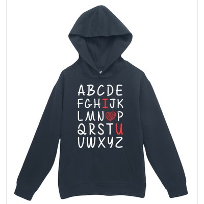 English Teacher Valentines Alphabet Abc I Love You Gift Urban Pullover Hoodie