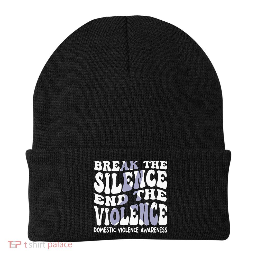 End The Violence Domestic Violence Awareness Groovy Beanie