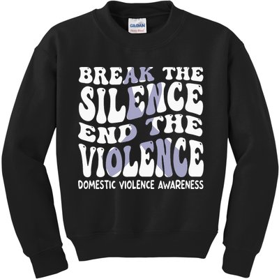 End The Violence Domestic Violence Awareness Groovy Kids Sweatshirt